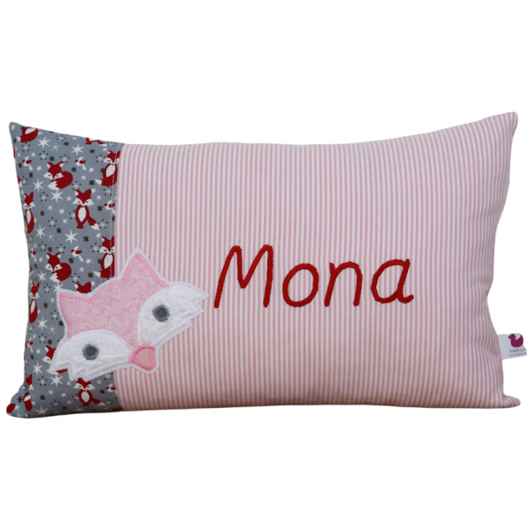 Namenskissen Fuchs Modell Mona 25 x 40 cm - personalisierbar